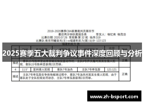 2025赛季五大裁判争议事件深度回顾与分析 2025赛季五大裁判争议事件深度回顾与分析