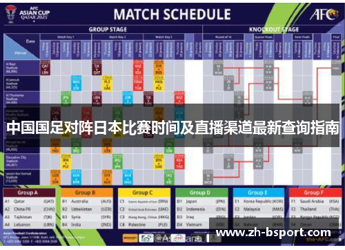 中国国足对阵日本比赛时间及直播渠道最新查询指南